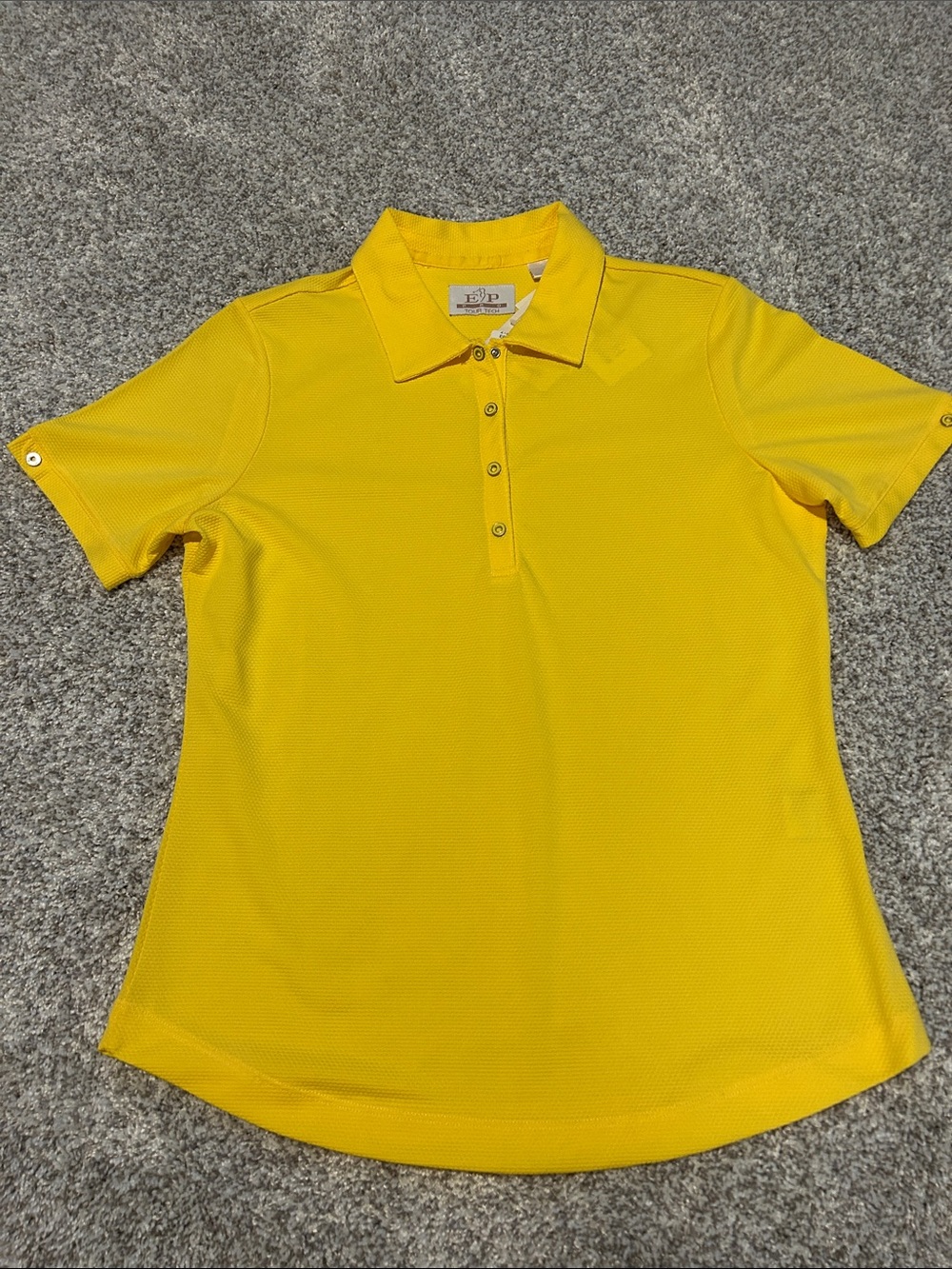 EP Pro Bright Yellow Short-Sleeve Button-Down Golf Polo